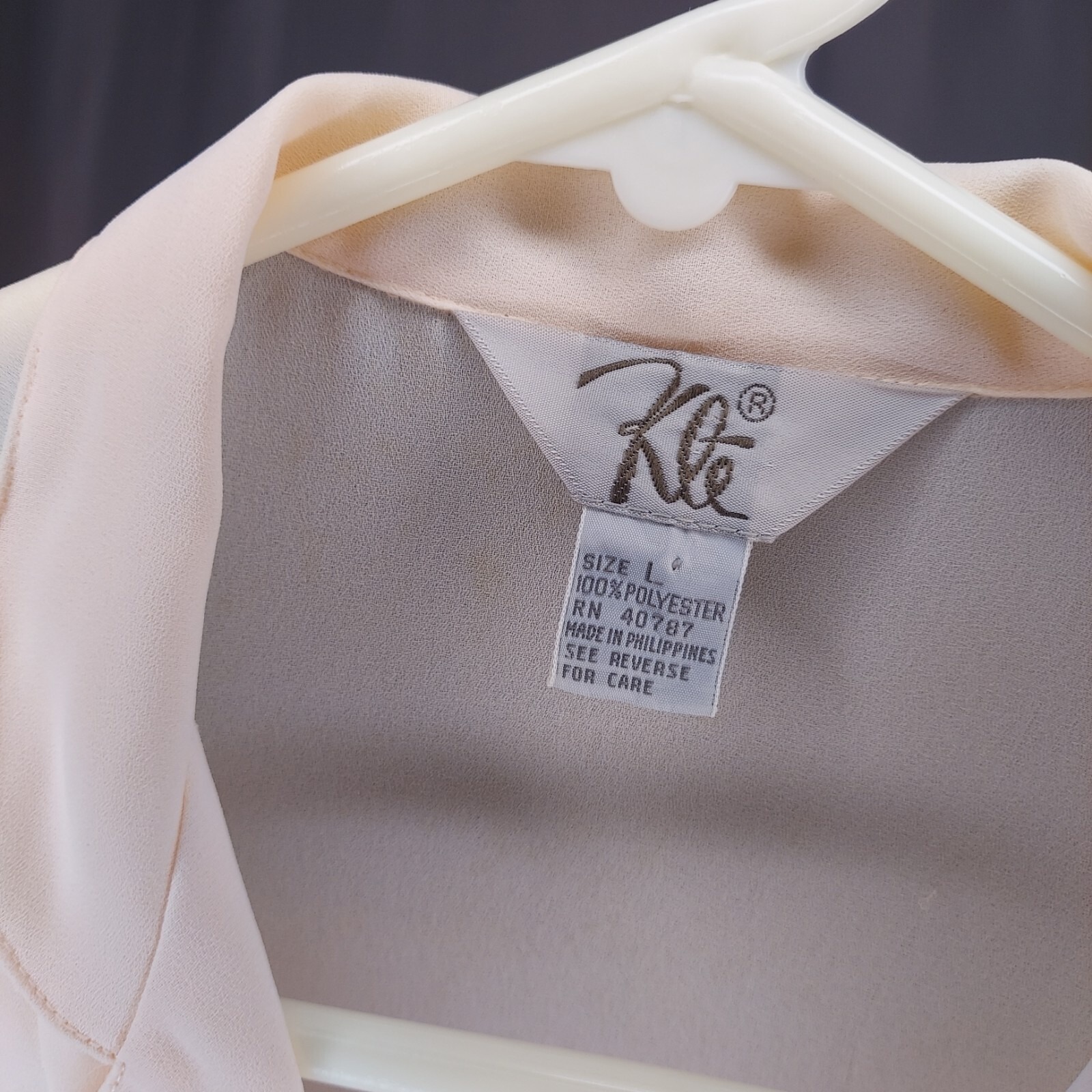 Klt Vtg Sheer Pleated Double-Breasted Button Top Womens Cocquette Cottagecore — image 5 of 6